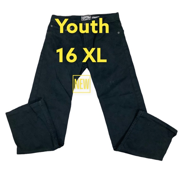 Youth Levi’s 16 Regular XL 28 x 28 Denim Relaxed Straight Jeans Black - Picture 1 of 11